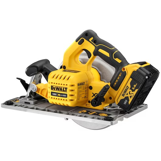 DeWalt 18V Akku-Handkreissäge mit 2x 5Ah Akku und Schnellladegerät