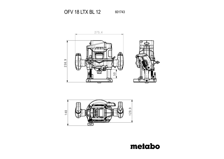 Oberfräse Metabo OFV 18 LTX BL 12